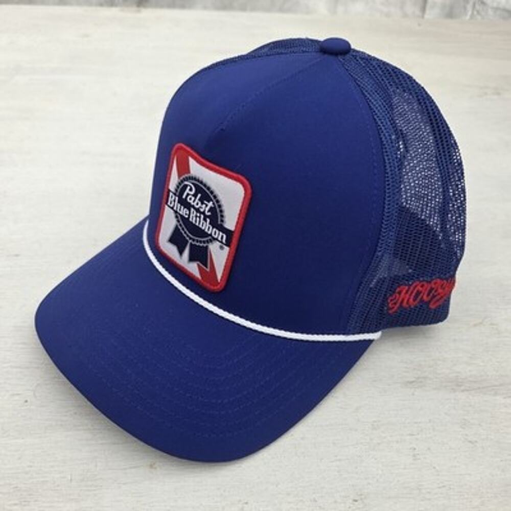 Pabst Blue Ribbon PBR Hooey Trucker Hat Mesh Snapback Cap One Size Blue